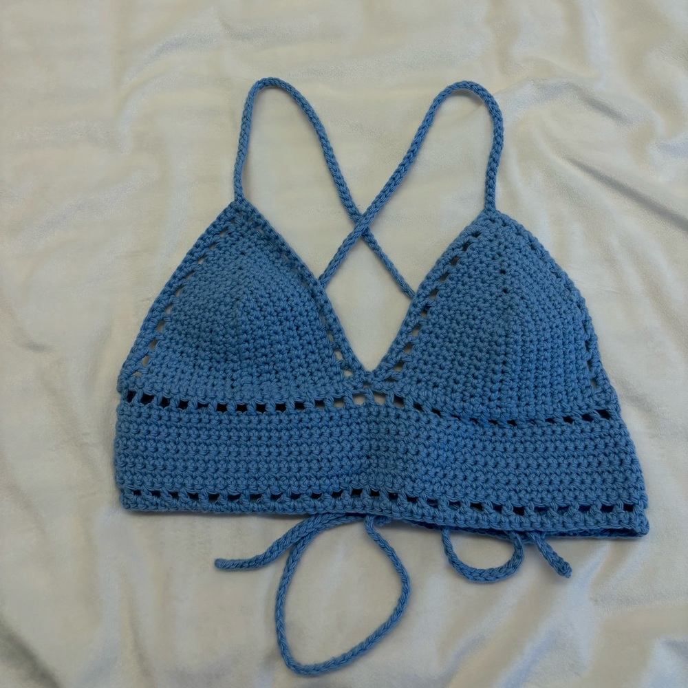 Homemade crochet bra top